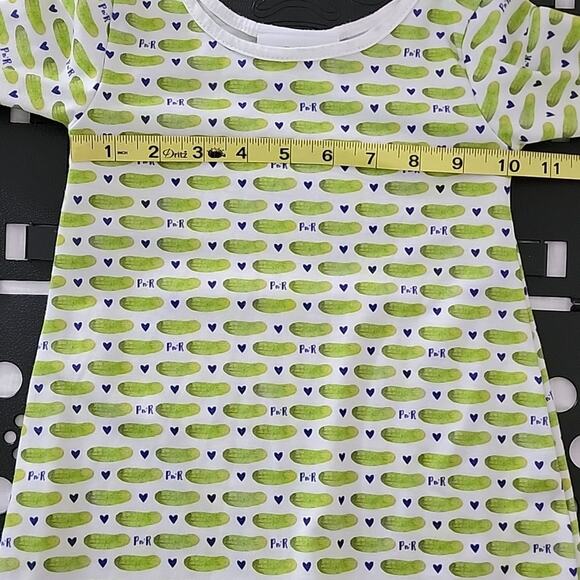 Pickles & Roses Pickles and Hearts All-Over Print Coveralls Romper 0-6 Months - Picture 8 of 11